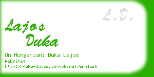 lajos duka business card